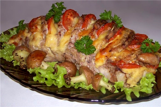 Морской язык с овощами, запеченный "в рукаве"