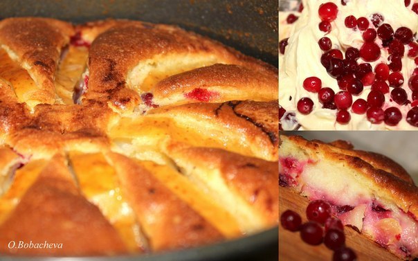 бретонский пирог (с клюквой и яблоками)