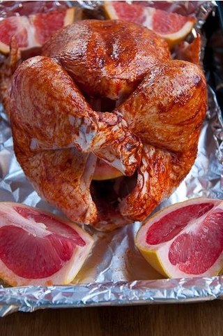 Курица с паприкой и грейпфрутом 