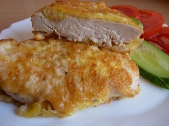 Куриные отбивные в сырном кляре 
