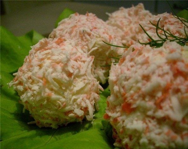 Раффаэлки из крабовых палочек. 