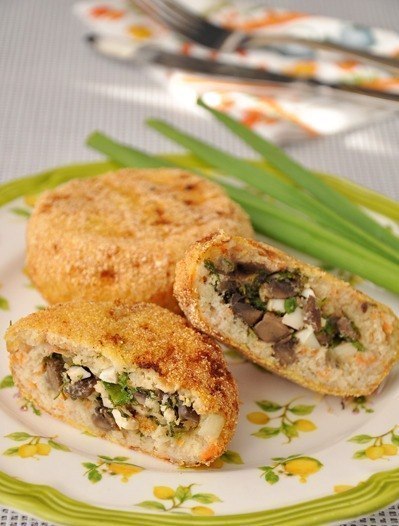 Рыбные зразы с грибной начинкой