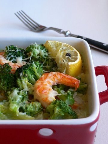 Рисовая запеканка с овощами и креветками
