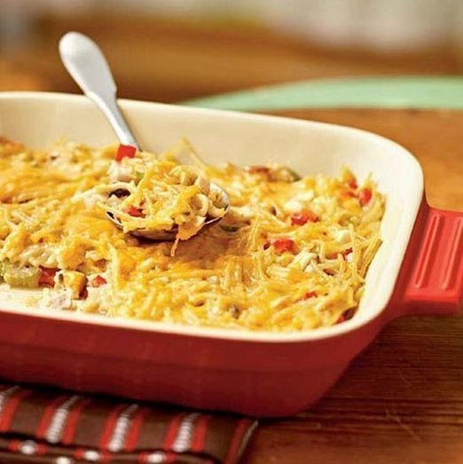 Запеканка из макарон с курицей