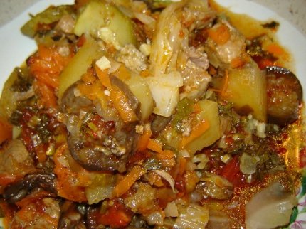 Рагу из баранины с капустой